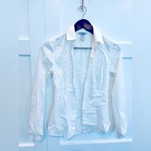 H&M white button down shirt textured fitted